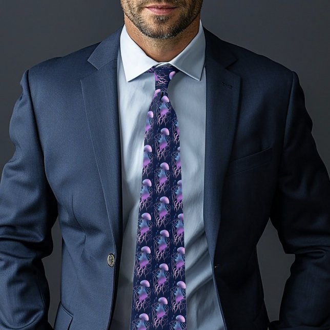 Ethereal Jellyfish Violet Blue Neck Tie (Creator Uploaded)