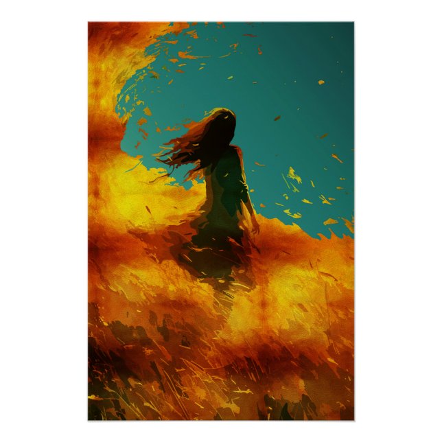 Ethereal Lady in a Golden Field Poster (Front)