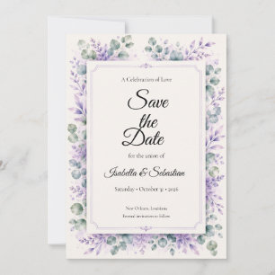 Ethereal Lavender Floral Wedding Save The Date