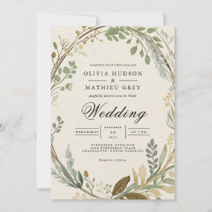 Ethereal Leafy Arch Wedding Invitation