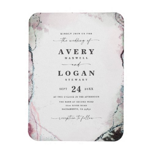 Ethereal Lilac Purple  Green Wedding Invitation Magnet