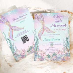 Ethereal Little Mermaid Girl Baby Shower Invitation