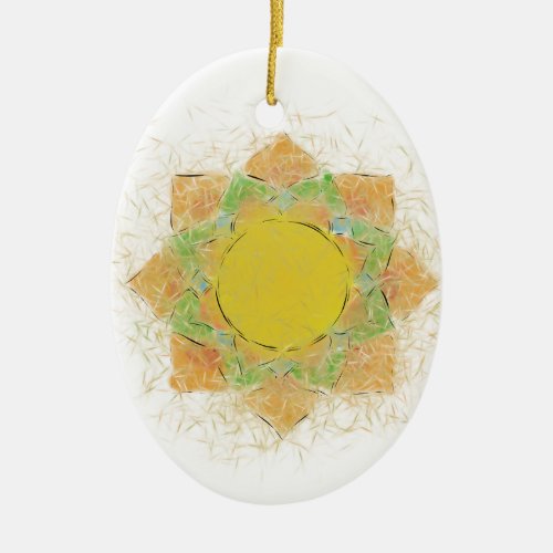 Ethereal Lotus Flower Ceramic Ornament