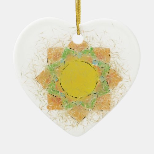 Ethereal Lotus Flower Ceramic Ornament