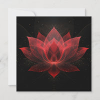 Ethereal Lotus Flower - Crimson Red Black Floral