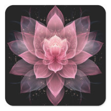 Ethereal Lotus Flower - Light Pink Black Floral