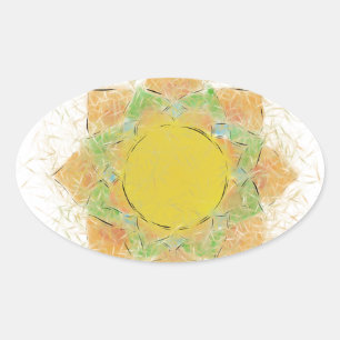 Ethereal Lotus Flower Oval Sticker