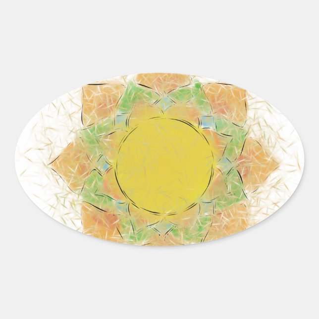 Ethereal Lotus Flower Oval Sticker (Front)