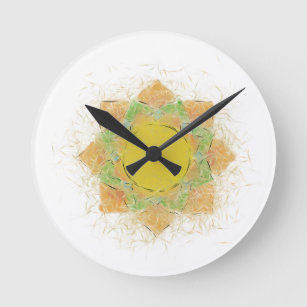 Ethereal Lotus Flower Round Clock