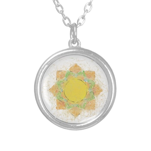 Ethereal Lotus Flower Silver Plated Necklace (Front)