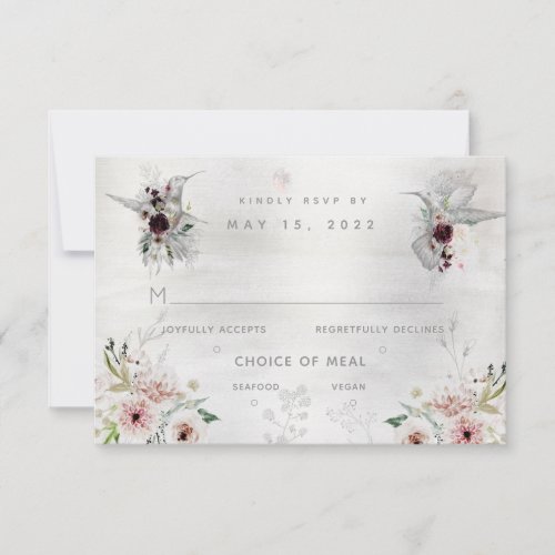 Ethereal Love Wedding 2 Meal Choice RSVP Card