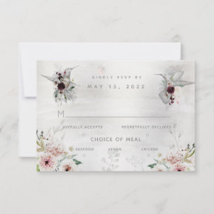 Ethereal Love Wedding 3 Meal Choice RSVP Card
