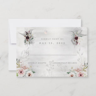 Ethereal Love Wedding No Meal Choice RSVP Card