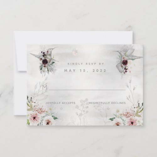 Ethereal Love Wedding No Meal Choice RSVP Card