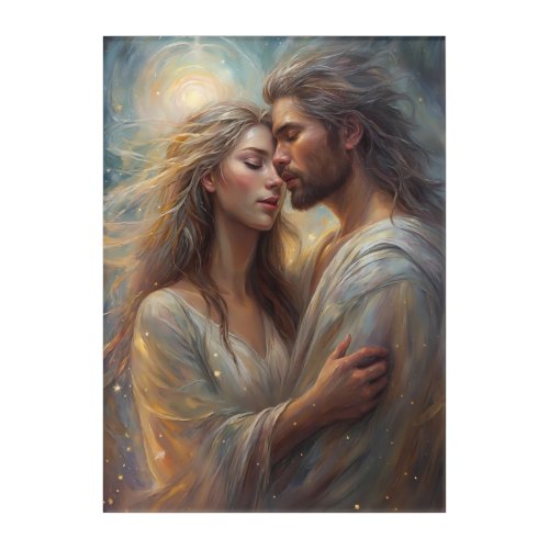 Ethereal Lovers Dreamy Romantic Oil Paint Art