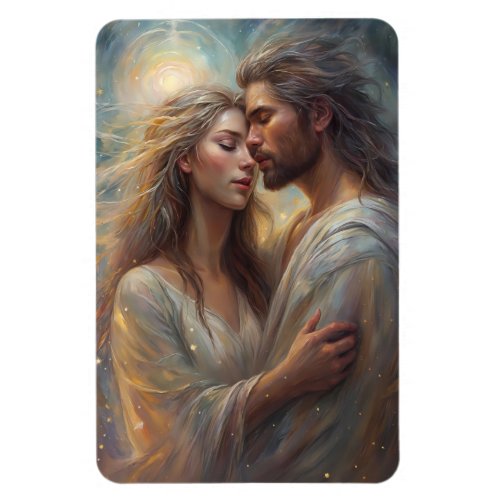 Ethereal Lovers Dreamy Romantic Oil Paint Art Magnet