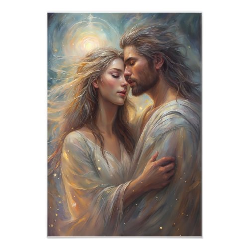 Ethereal Lovers Dreamy Romantic Oil Paint Art Photo Print