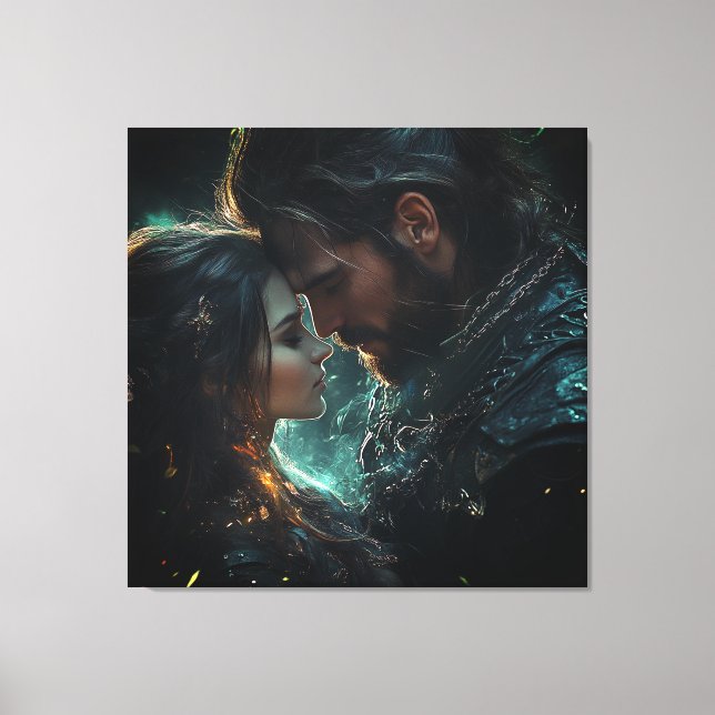 Ethereal Lovers in a Stormy Night Canvas Print (Front)