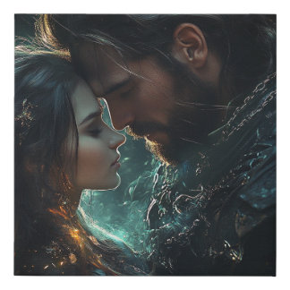 Ethereal Lovers in a Stormy Night Faux Canvas Print