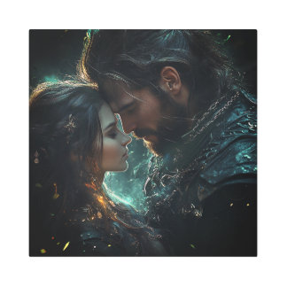 Ethereal Lovers in a Stormy Night Metal Print