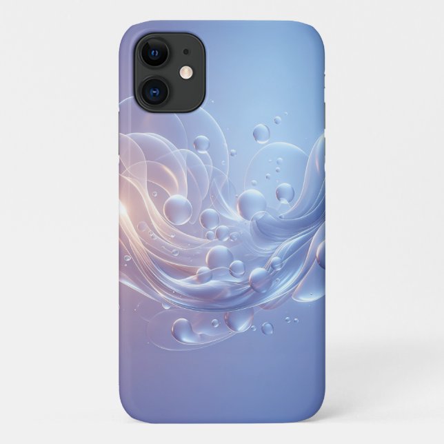 Ethereal Luminous Bubbles & Fluid Waves - Modern A Case-Mate iPhone Case (Back)