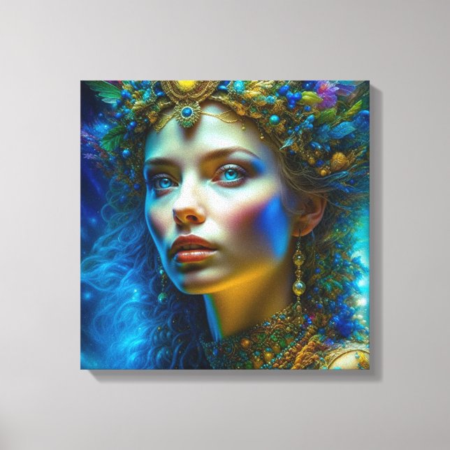Ethereal Magical Fantasy Art Beautiful Goddess Canvas Print (Front)