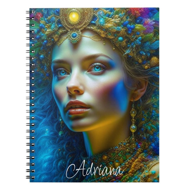 Ethereal Magical Fantasy Art Beautiful Goddess Notebook (Front)
