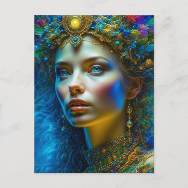 Ethereal Magical Fantasy Art Beautiful Goddess Postcard (Front)