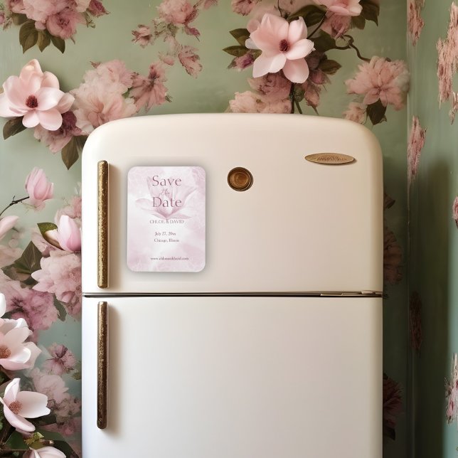 Ethereal Magnolia Flower, Save The Date Magnet (Creator Uploaded)
