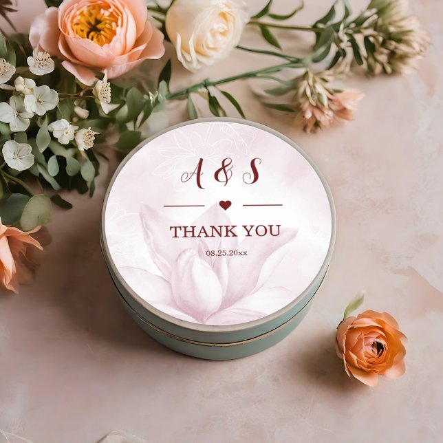 Ethereal Magnolia Flower, Thank You  Classic Round Sticker (Creator Uploaded)