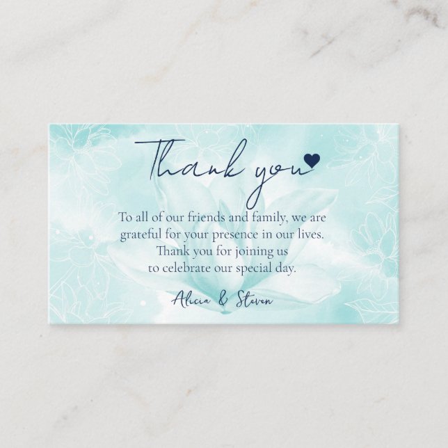 Ethereal Magnolia Flower, Thank You Enclosure Card (Front)