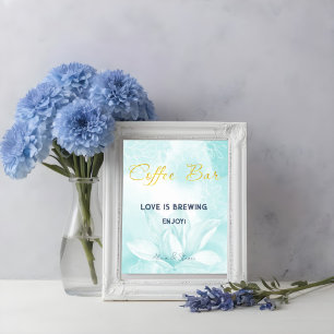Ethereal Magnolia Flower, Wedding Coffee Bar Poster