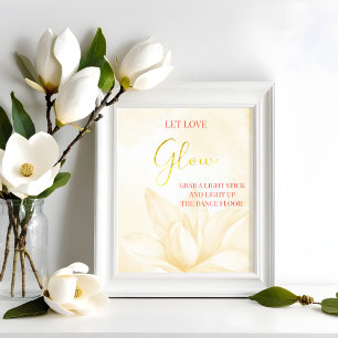 Ethereal Magnolia Flower, Wedding Glow Poster