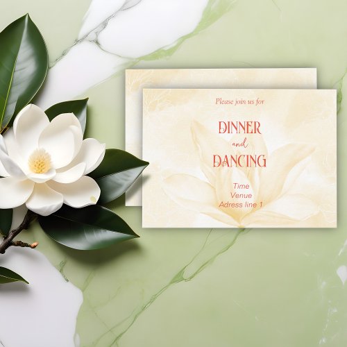 Ethereal Magnolia Flower Wedding Reception Enclosure Card