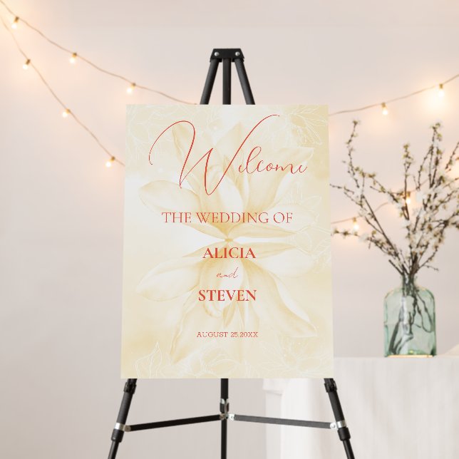 Ethereal Magnolia Flower, Wedding Welcome  Foam Board (In Situ (Stand))