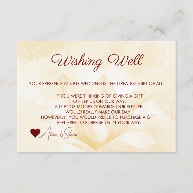 Ethereal Magnolia Flower, Wishing Well  Enclosure Card (Front)