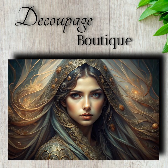 Ethereal Maiden Portrait Decoupage Tissue Paper (Ethereal Maiden Portrait Decoupage Tissue Paper)