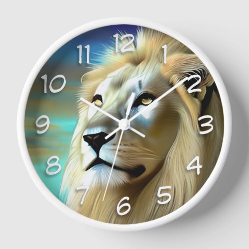 Ethereal  Majestic Lions Clock