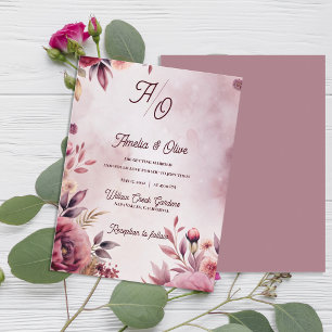 Ethereal Mauve Romantic Luxury Wedding Invitation Postcard