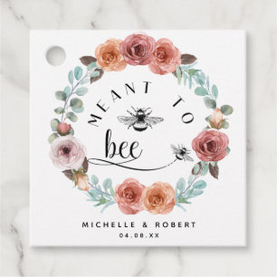 Ethereal, Meant to Bee, Blush Peach Floral Favor Tags