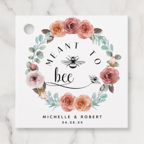 Ethereal Meant to Bee Blush Peach Floral Favor Tags