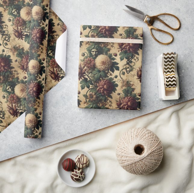 Ethereal Menace – Gothic Botanical Design Wrapping Paper (Crafts)