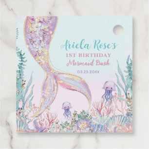 Ethereal Mermaid Bash Under the Sea Pool Birthday  Favor Tags
