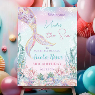 Ethereal Mermaid Bash Under the Sea Pool Birthday Foam Board