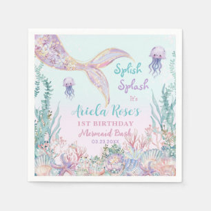 Ethereal Mermaid Bash Under the Sea Pool Birthday  Napkins