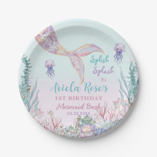 Ethereal Mermaid Bash Under the Sea Pool Birthday Paper Plates