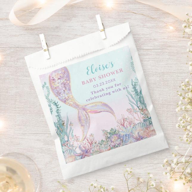 Ethereal Mermaid Under the Sea Baby Shower Favor Bag (Clipped)