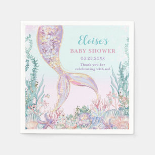 Ethereal Mermaid Under the Sea Baby Shower Napkins