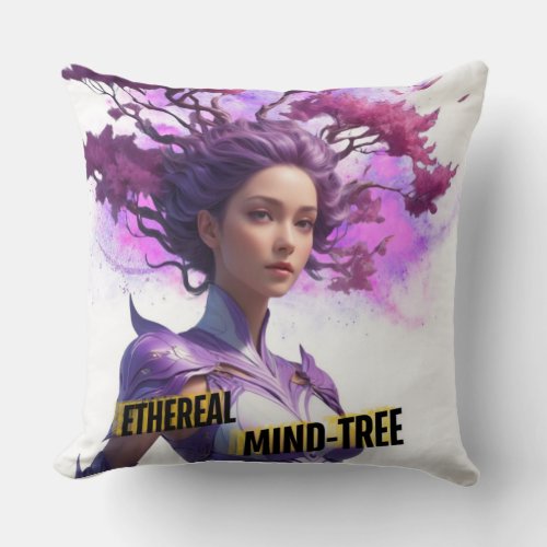 Ethereal Mind_Tree Throw Pillow