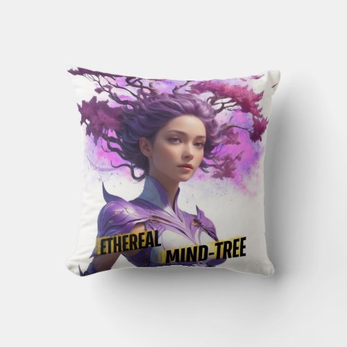 Ethereal Mind_Tree Throw Pillow